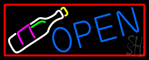 Open Wine Glass Neon Sign