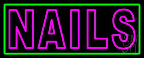 Pink Double Stroke Nails Neon Sign
