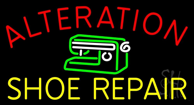Alteration Shoe Repair Block Neon Sign