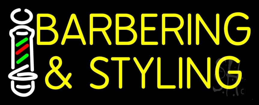 Barbering And Styling Neon Sign
