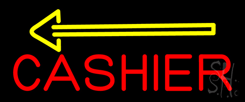 Red Cahier With Yellow Arrow Neon Sign
