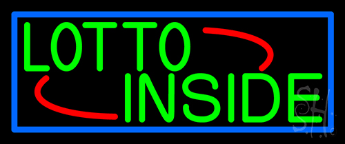 Red Lotto Inside Neon Sign