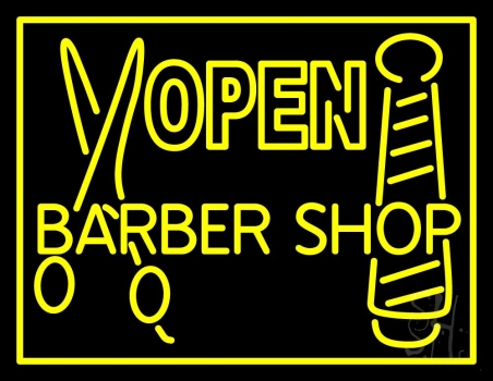 Barber Shop Open Neon Sign