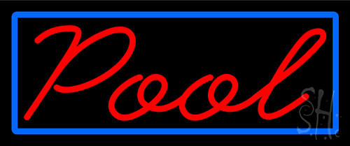 Red Pool With Blue Border Neon Sign