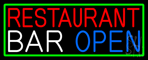 Restaurant Bar Open Neon Sign