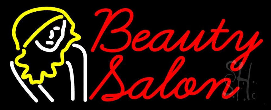Beauty Salon With Girl Neon Sign