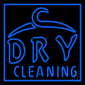 Blue Dry Cleaning Neon Sign