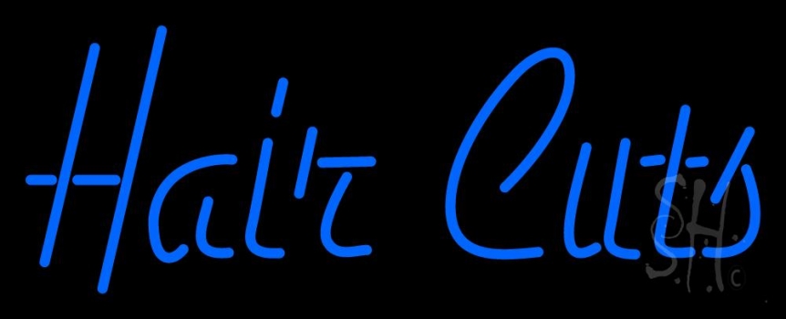 Blue Hair Cuts Neon Sign
