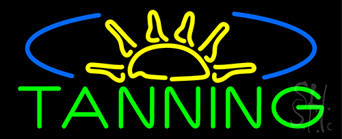 Tanning With Sun Rays Neon Sign