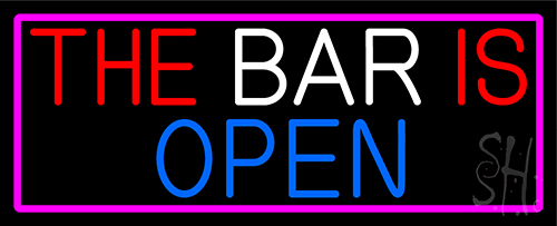 The Bar Is Open Neon Sign