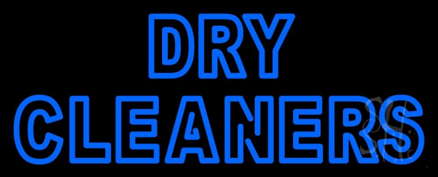 Double Stroke Dry Cleaners Neon Sign