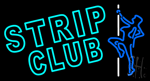 Turquoise Strip Club Neon Sign