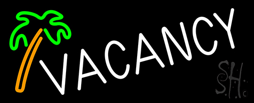 Vacancy With Tree Neon Sign
