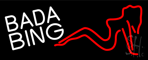 White Bada Bing Girl Neon Sign