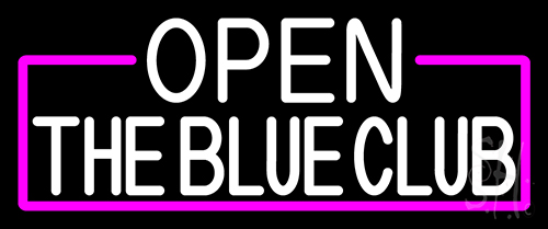 White The Blue Club Open Neon Sign