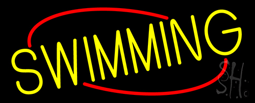 Yellow Swimming Neon Sign