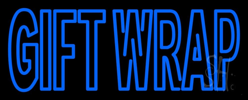 Blue Gift Wrap Neon Sign