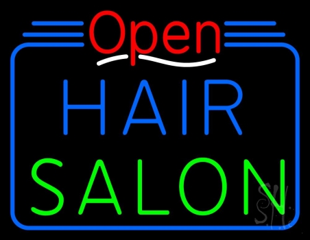 Open Hair Salon Neon Sign