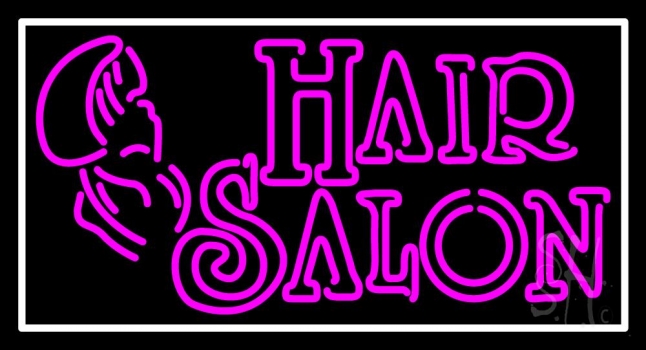 Double Stroke Pink Hair Salon Neon Sign