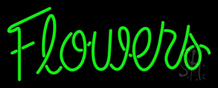 Green Flowers Neon Sign