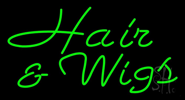 Green Hair And Wigs Neon Sign