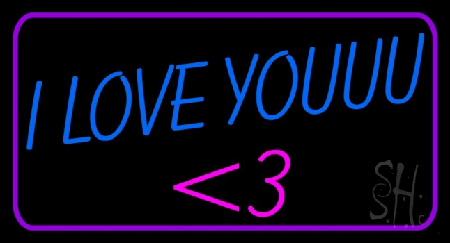 Blue I Love You Neon Sign