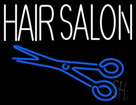 Hair Salon With Scissor Neon Sign