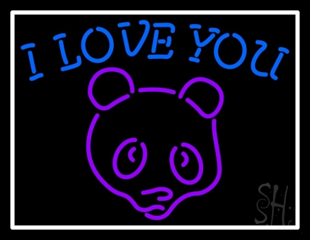 I Love You Bear Logo Neon Sign