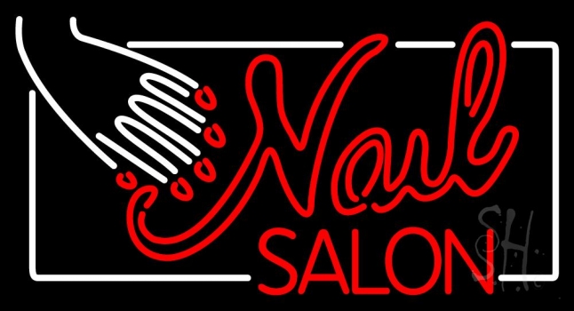 Red Nail Salon Neon Sign