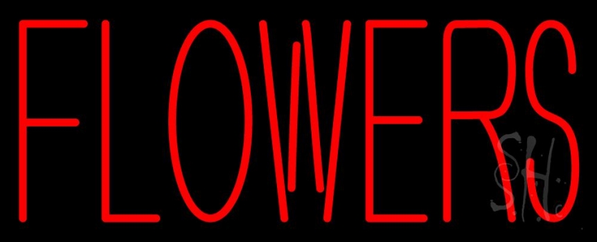 Red Flowers Neon Sign