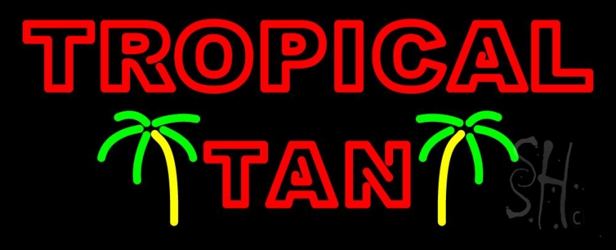 Red Tropical Tan Neon Sign