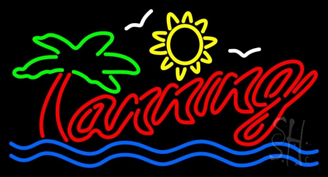 Tanning Double Stroke Neon Sign