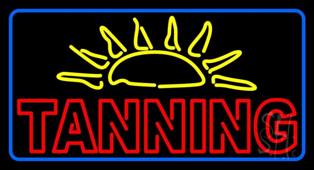 Tanning With Sun Rays Neon Sign