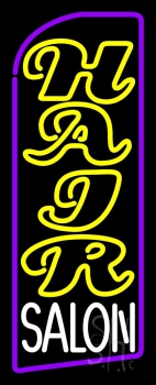Vertical Hair Salon Neon Sign