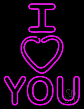 Vertical I Love You Neon Sign