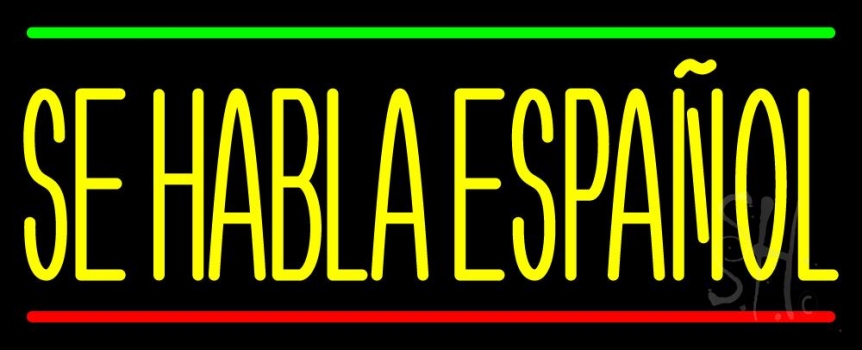 Yellow Se Habla Espanol Neon Sign
