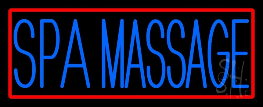 Spa Massage With Red Border Neon Sign
