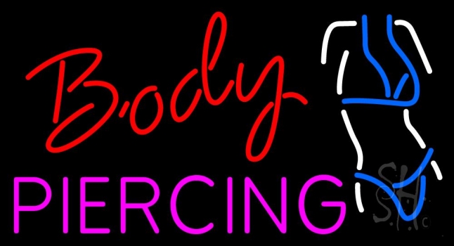 Body Piercing Logo Neon Sign