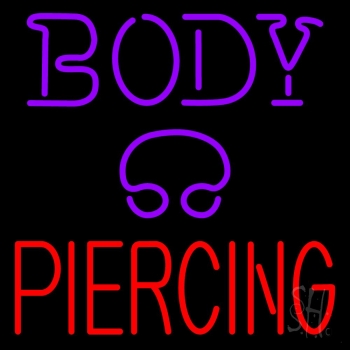 Purple Body Piercing Neon Sign