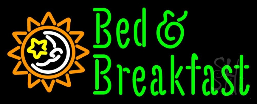 Bed And Breakfast With Sun Logo Neon Sign