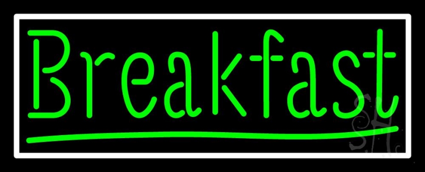 Green Breakfast Neon Sign