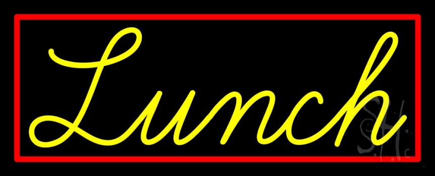Cursive Yellow Lunch Neon Sign