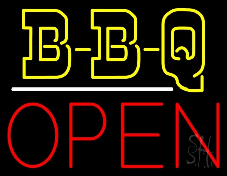 Double Stroke Bbq Open Neon Sign