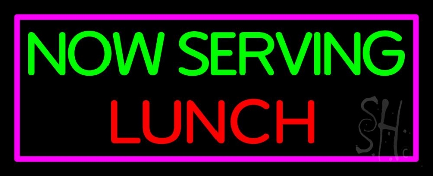 Now Serving Lunch Neon Sign