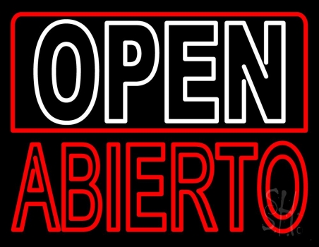 Open Abierto Neon Sign