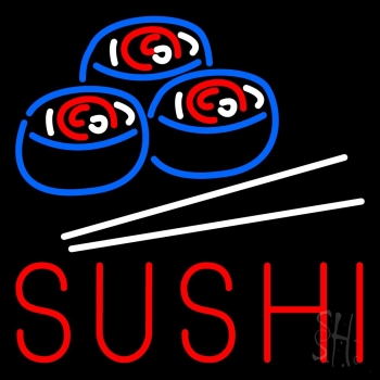 Red Sushi With Sushi Logo Neon Sign