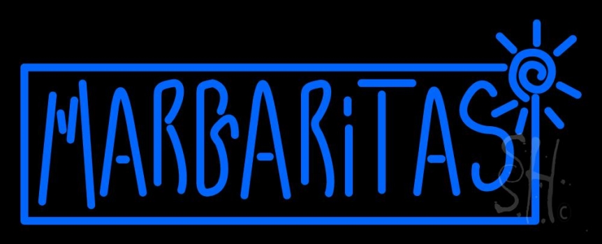 Blue Double Stroke Margaritas Neon Sign