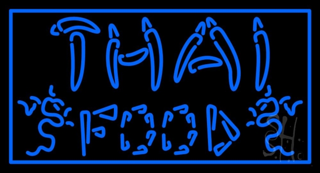 Blue Thai Food Neon Sign