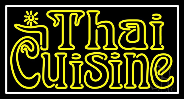 Yellow Thai Cuisine Neon Sign