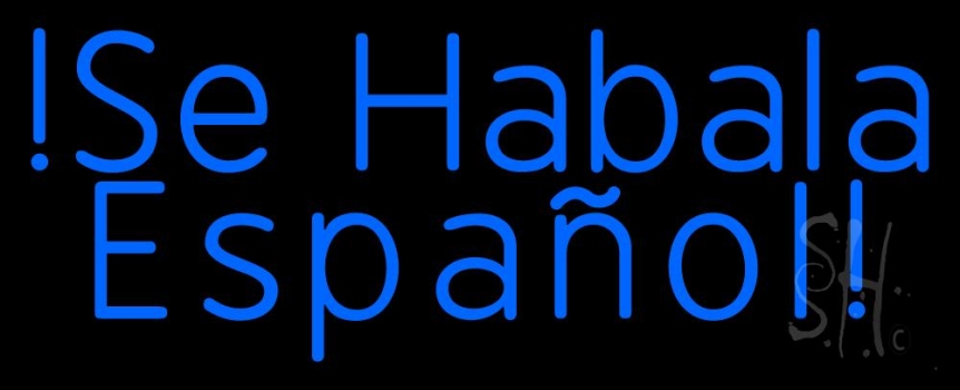 Blue Se Habla Espanol Neon Sign